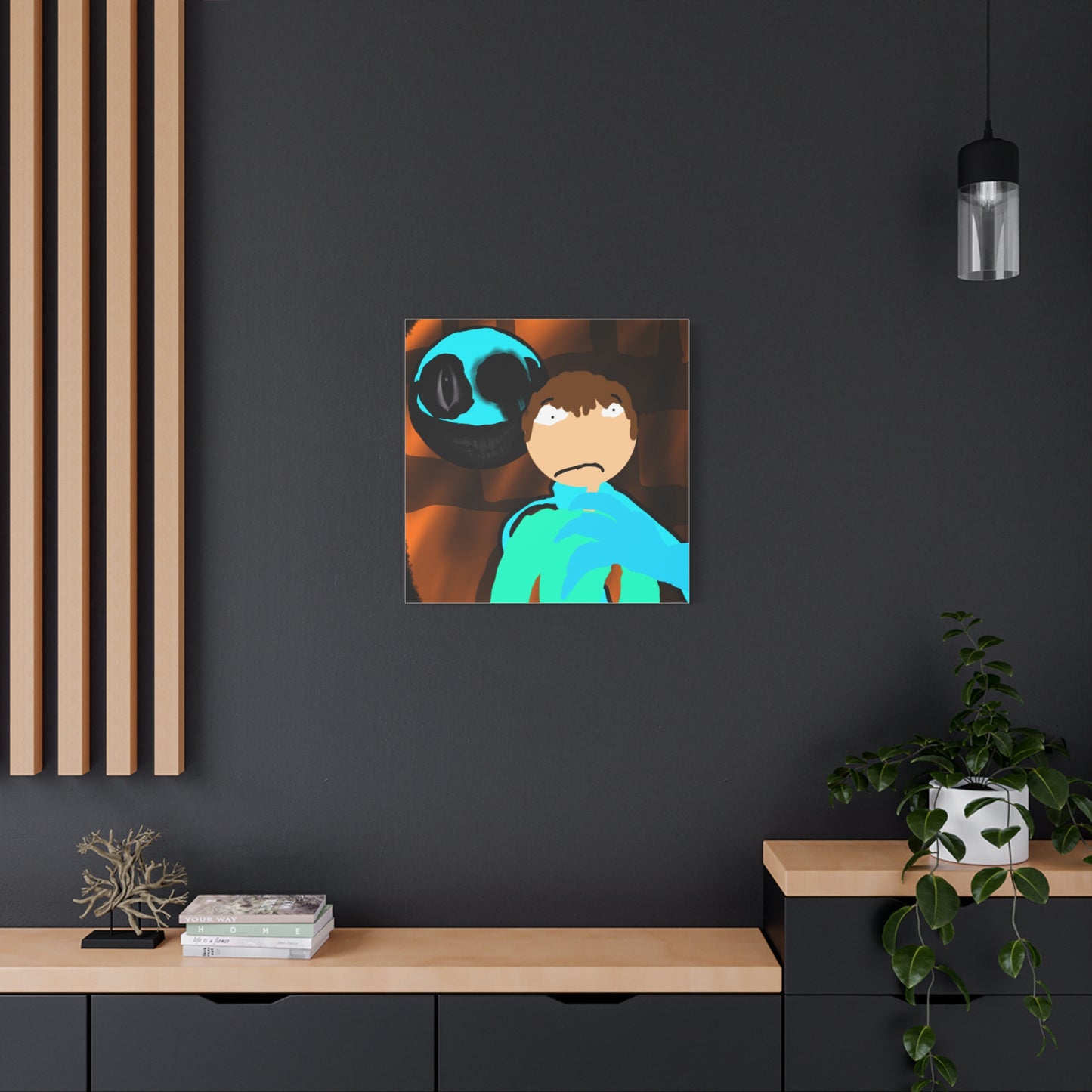 Glimbo kills Mark the Hunter - Canvas Wall Art, Scary Art, Home Decor, Horror Artwork, Unique Gift Idea, Spooky Design