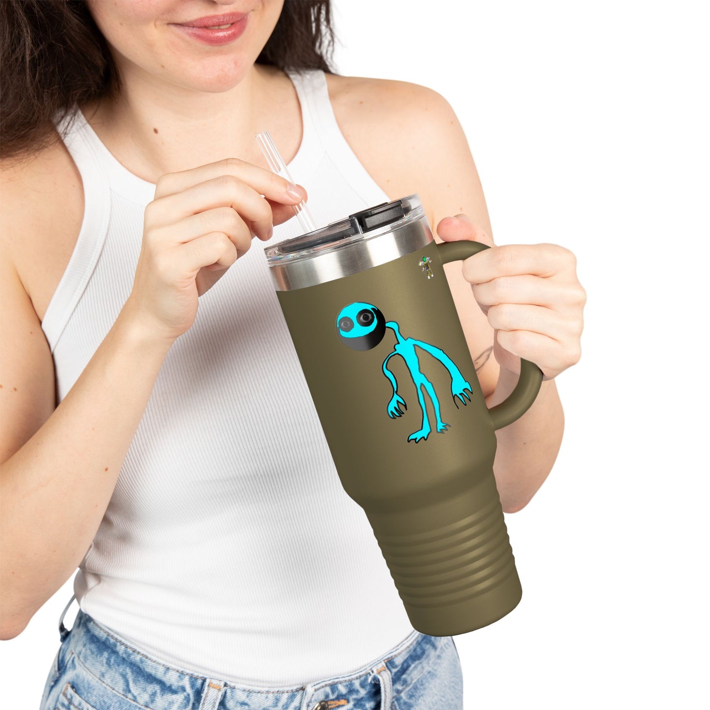 Glimbo Horror Insulated Travel Mug, 40oz - Perfect for Road Trips, Camping, Outdoor Adventures, Gifts for Space Lovers, Unique Coffee Mug
