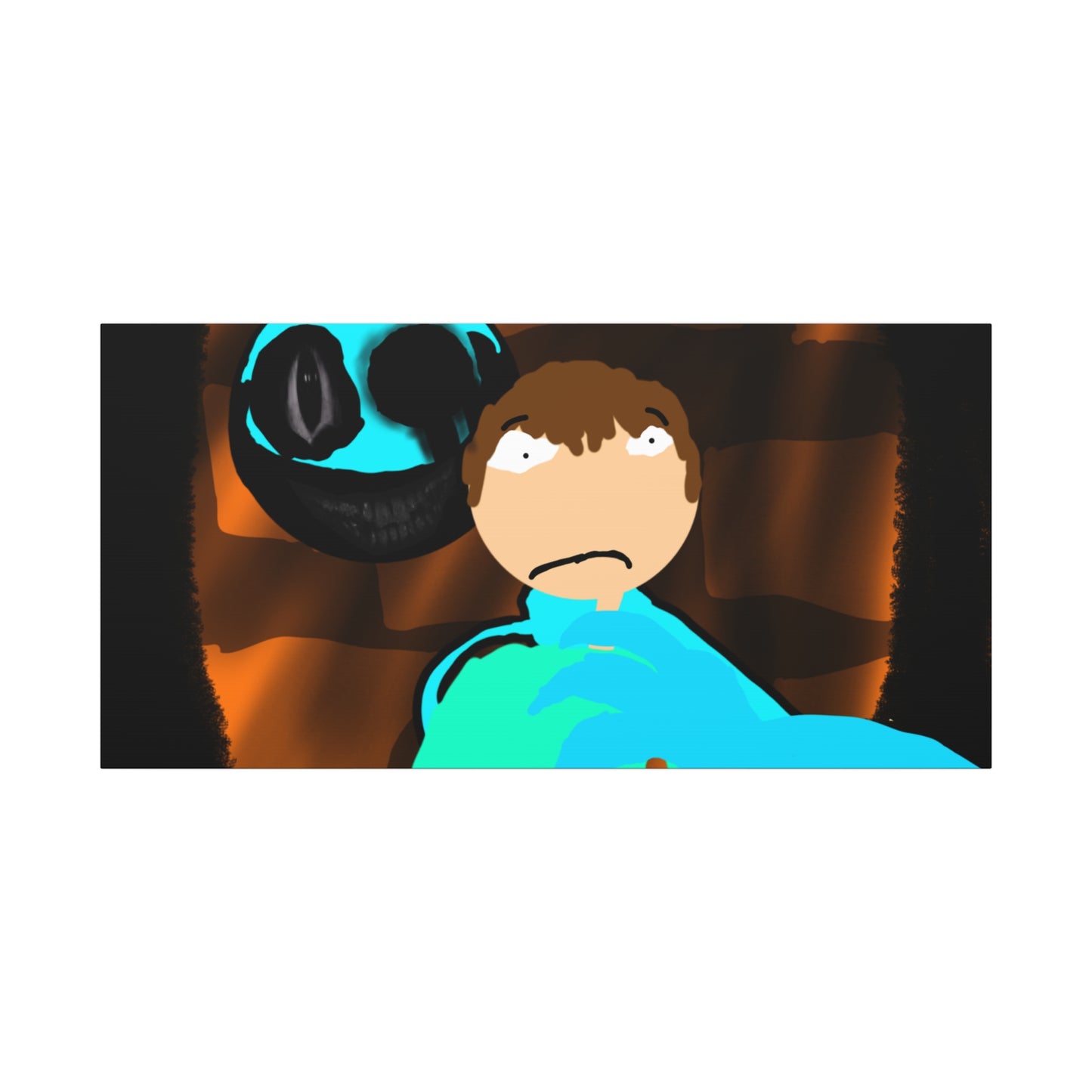 Glimbo kills Mark the Hunter - Canvas Wall Art, Scary Art, Home Decor, Horror Artwork, Unique Gift Idea, Spooky Design