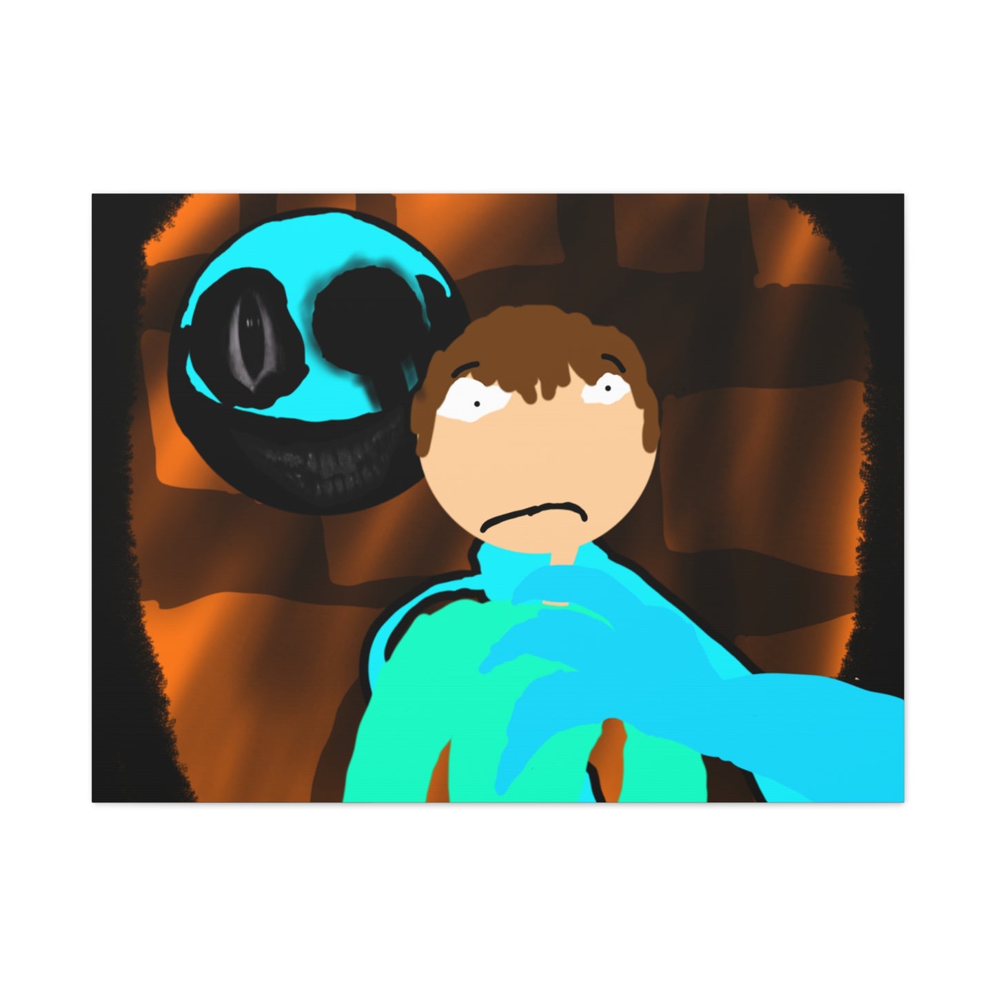 Glimbo kills Mark the Hunter - Canvas Wall Art, Scary Art, Home Decor, Horror Artwork, Unique Gift Idea, Spooky Design