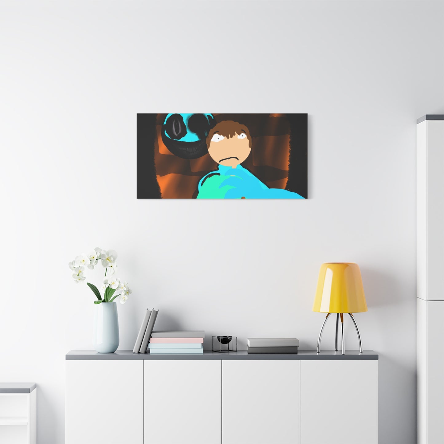 Glimbo kills Mark the Hunter - Canvas Wall Art, Scary Art, Home Decor, Horror Artwork, Unique Gift Idea, Spooky Design