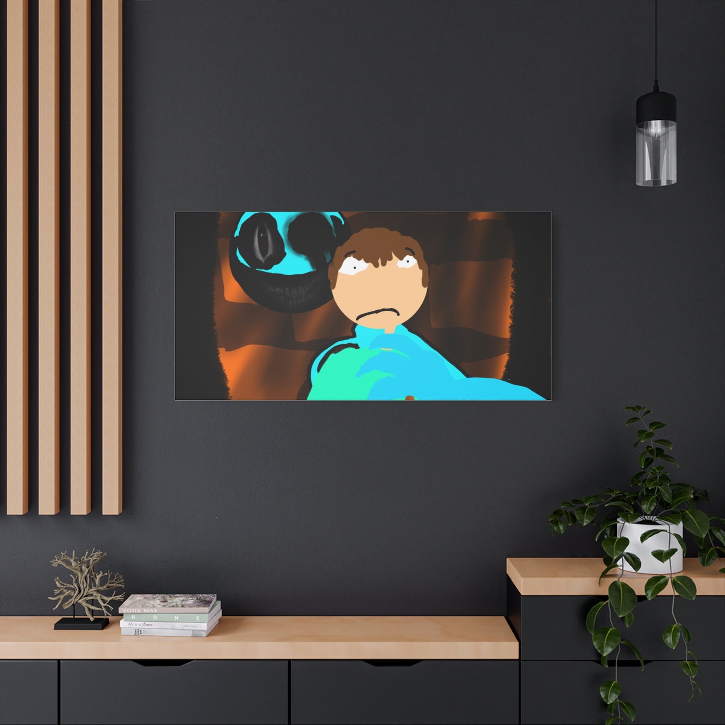 Glimbo kills Mark the Hunter - Canvas Wall Art, Scary Art, Home Decor, Horror Artwork, Unique Gift Idea, Spooky Design