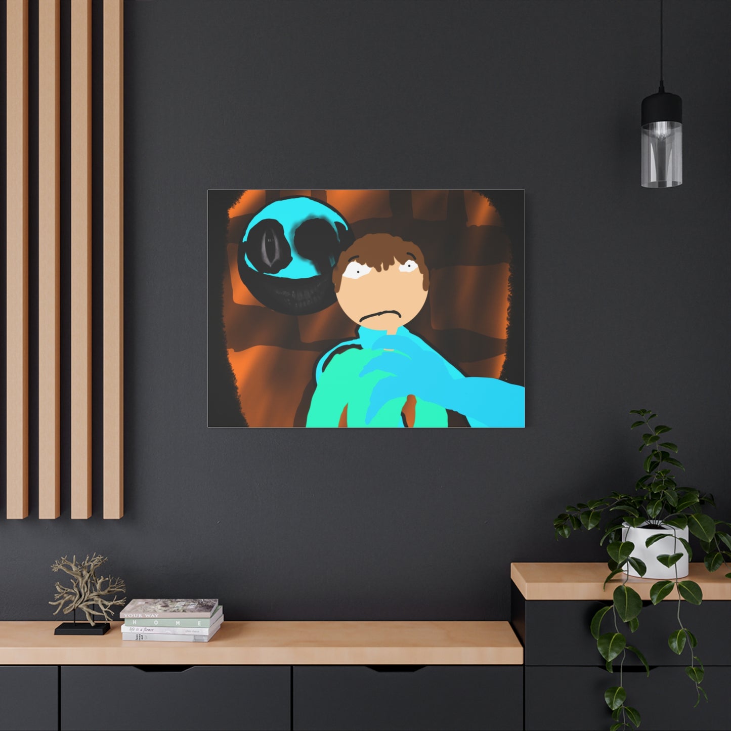 Glimbo kills Mark the Hunter - Canvas Wall Art, Scary Art, Home Decor, Horror Artwork, Unique Gift Idea, Spooky Design
