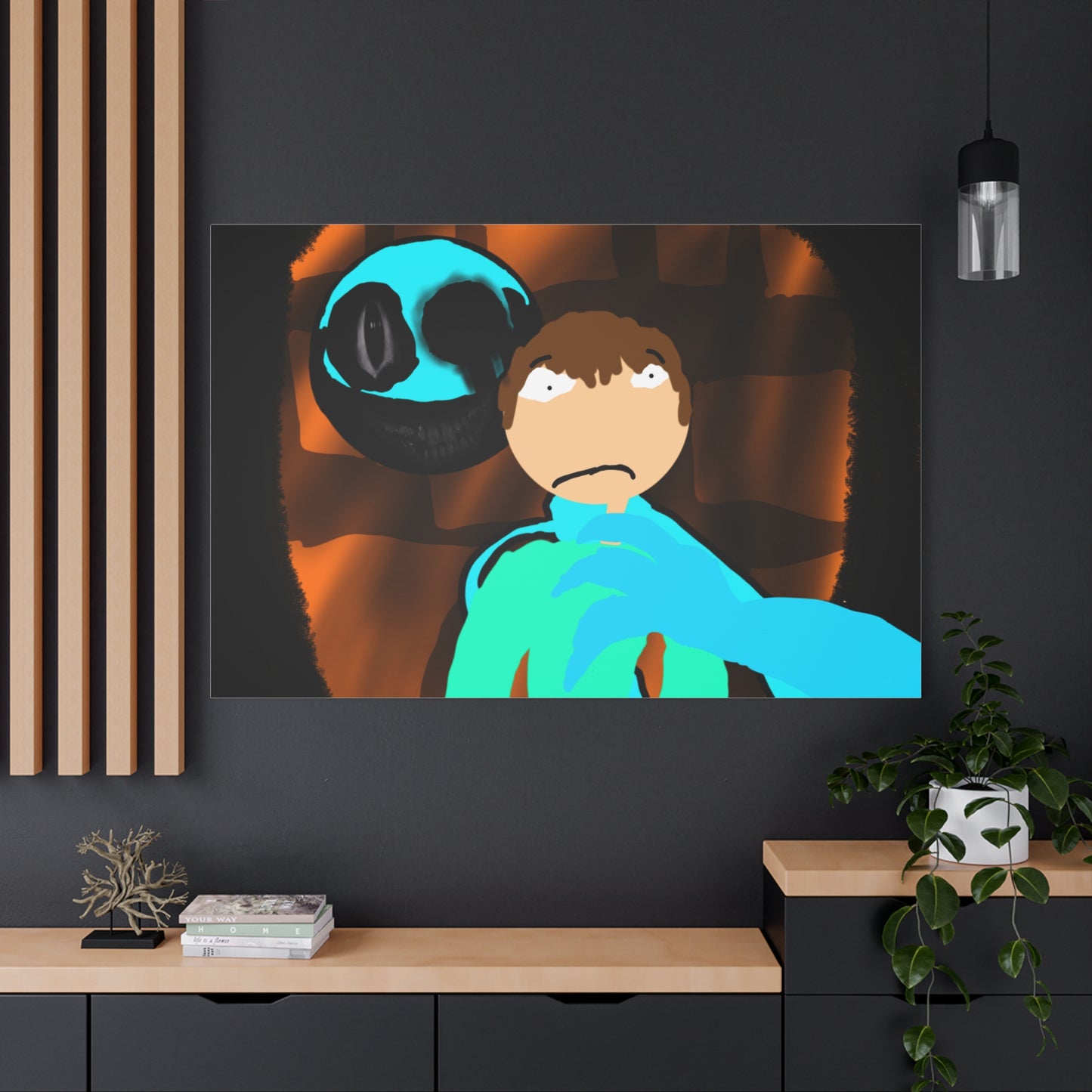 Glimbo kills Mark the Hunter - Canvas Wall Art, Scary Art, Home Decor, Horror Artwork, Unique Gift Idea, Spooky Design