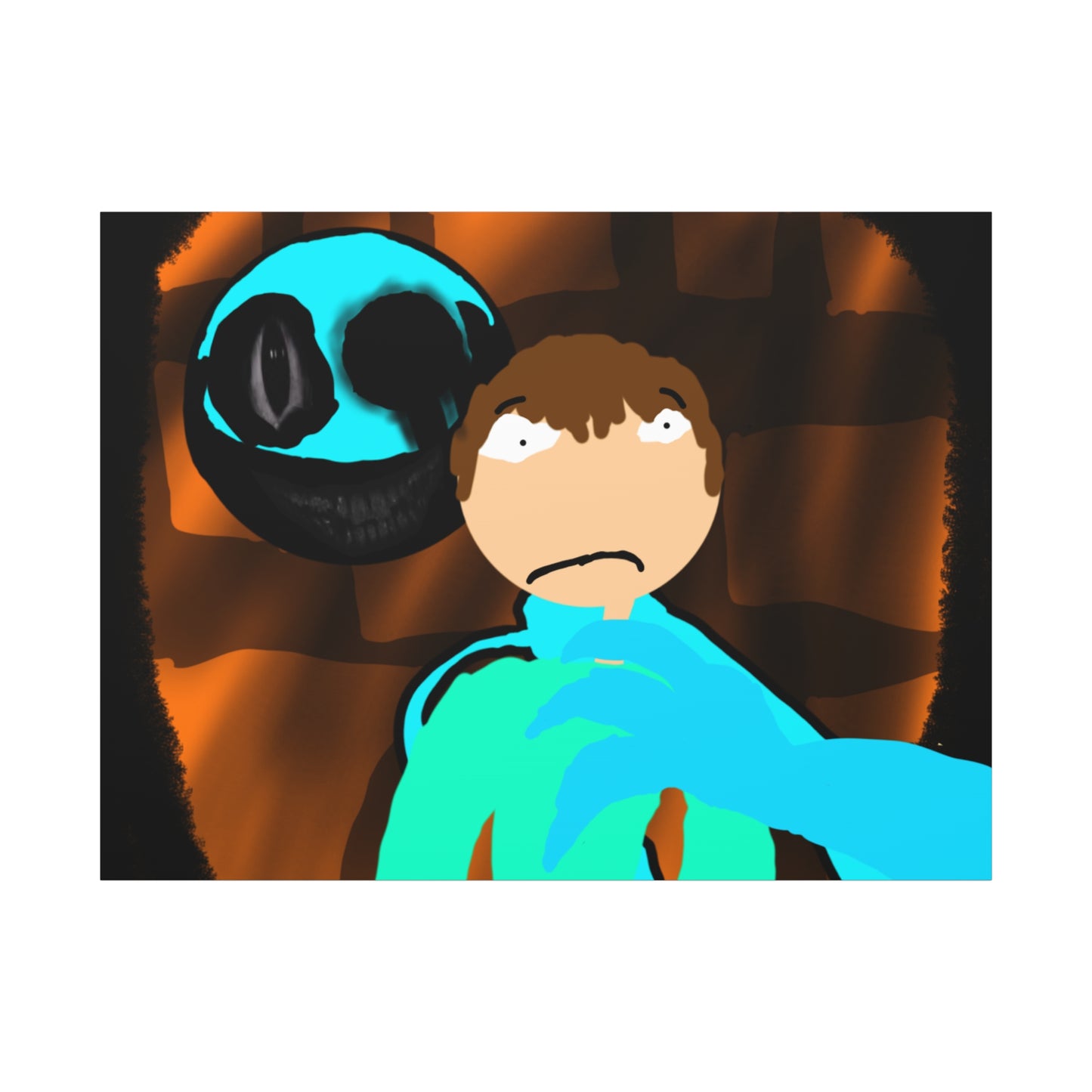 Glimbo kills Mark the Hunter - Canvas Wall Art, Scary Art, Home Decor, Horror Artwork, Unique Gift Idea, Spooky Design