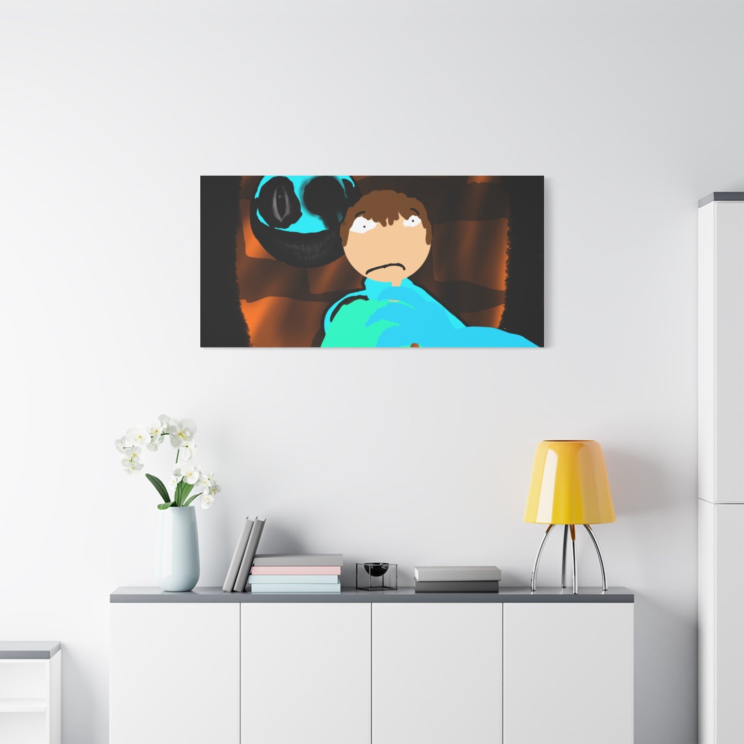 Glimbo kills Mark the Hunter - Canvas Wall Art, Scary Art, Home Decor, Horror Artwork, Unique Gift Idea, Spooky Design