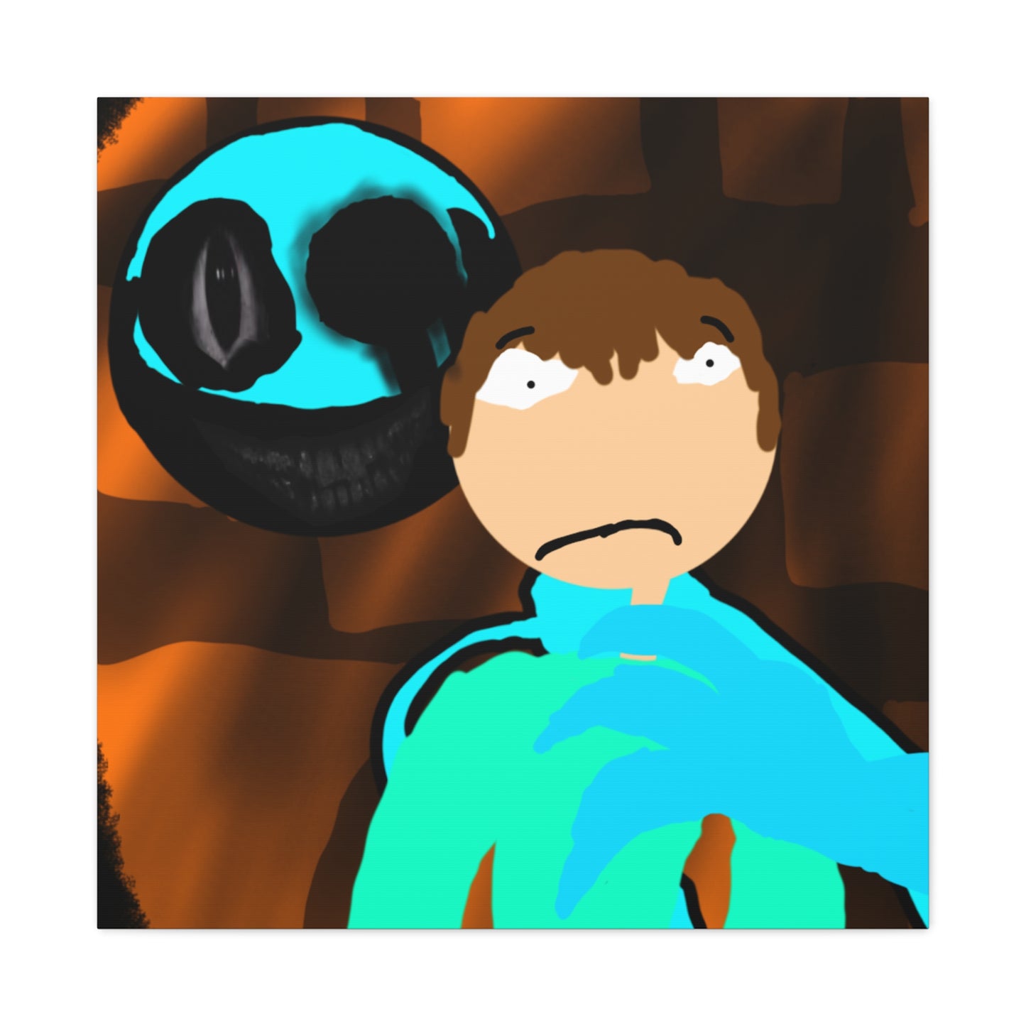 Glimbo kills Mark the Hunter - Canvas Wall Art, Scary Art, Home Decor, Horror Artwork, Unique Gift Idea, Spooky Design