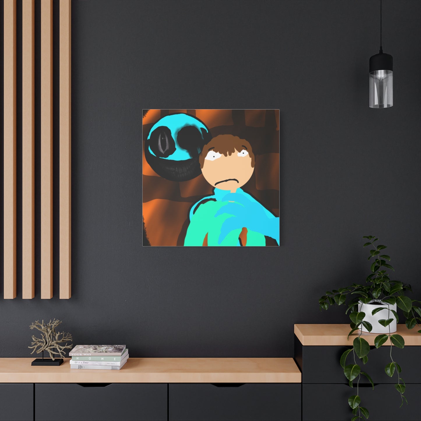 Glimbo kills Mark the Hunter - Canvas Wall Art, Scary Art, Home Decor, Horror Artwork, Unique Gift Idea, Spooky Design