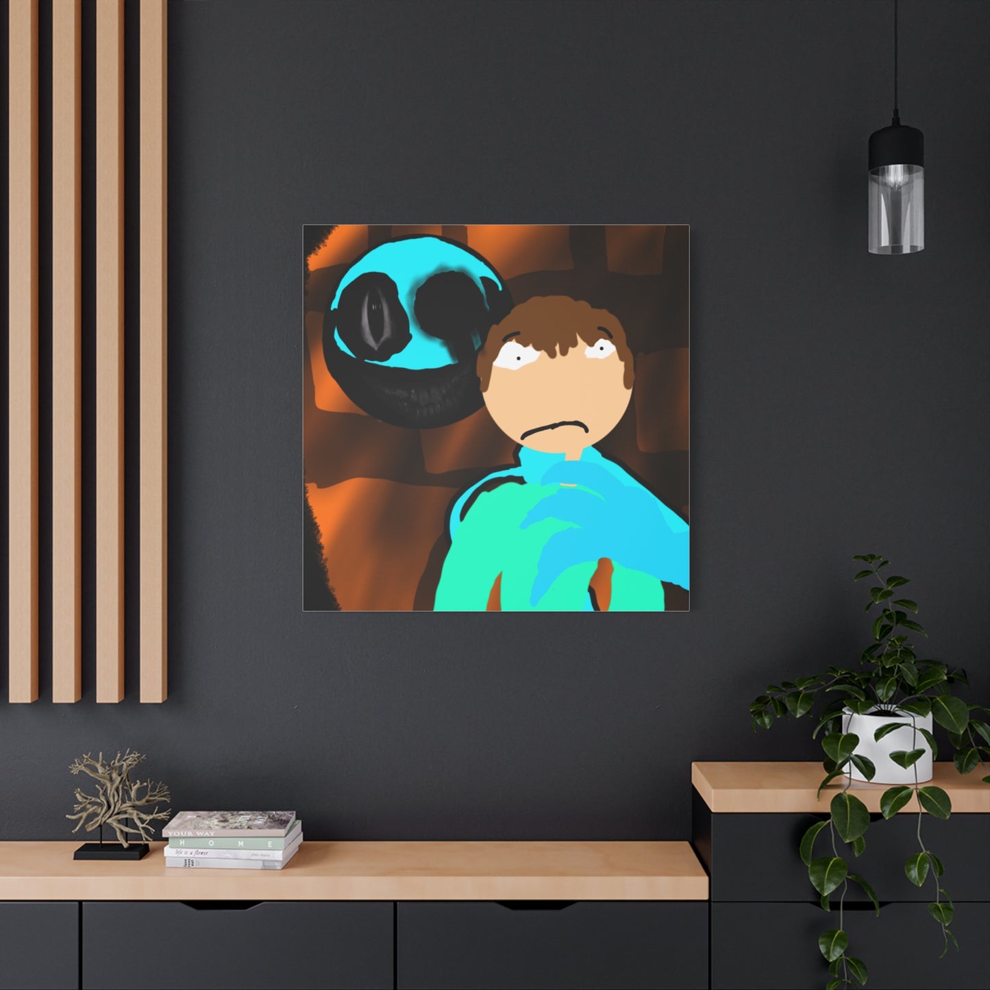 Glimbo kills Mark the Hunter - Canvas Wall Art, Scary Art, Home Decor, Horror Artwork, Unique Gift Idea, Spooky Design