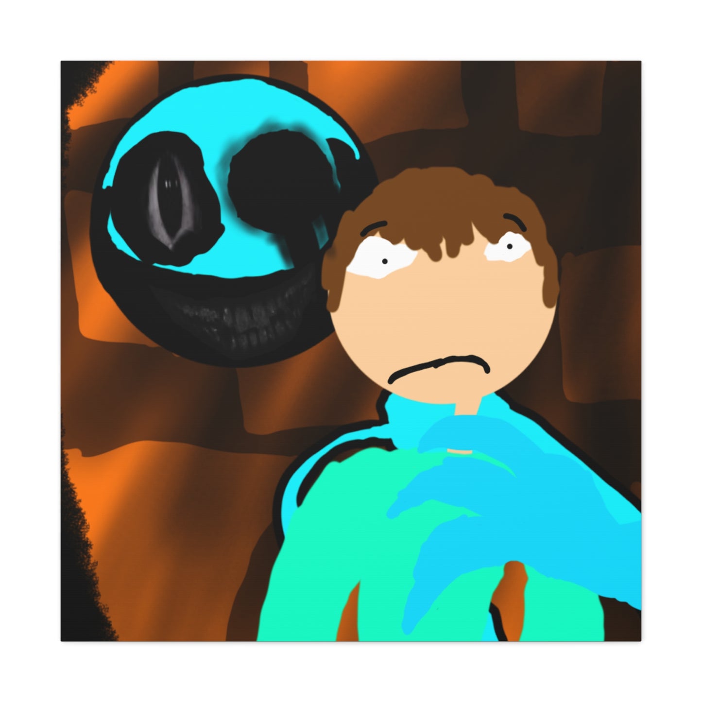 Glimbo kills Mark the Hunter - Canvas Wall Art, Scary Art, Home Decor, Horror Artwork, Unique Gift Idea, Spooky Design