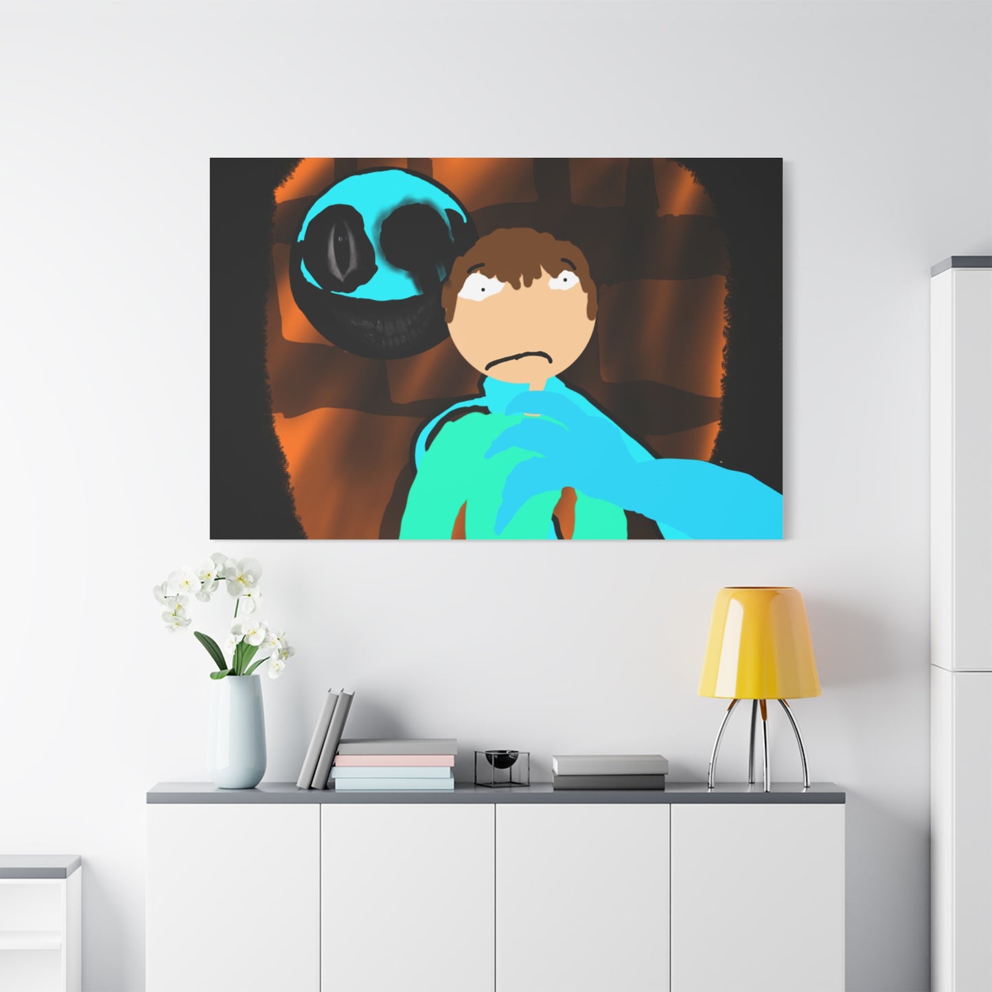 Glimbo kills Mark the Hunter - Canvas Wall Art, Scary Art, Home Decor, Horror Artwork, Unique Gift Idea, Spooky Design
