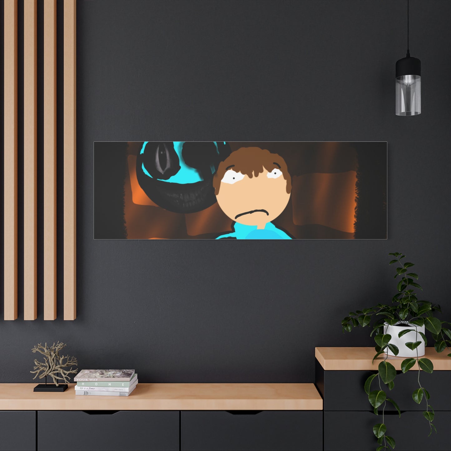 Glimbo kills Mark the Hunter - Canvas Wall Art, Scary Art, Home Decor, Horror Artwork, Unique Gift Idea, Spooky Design