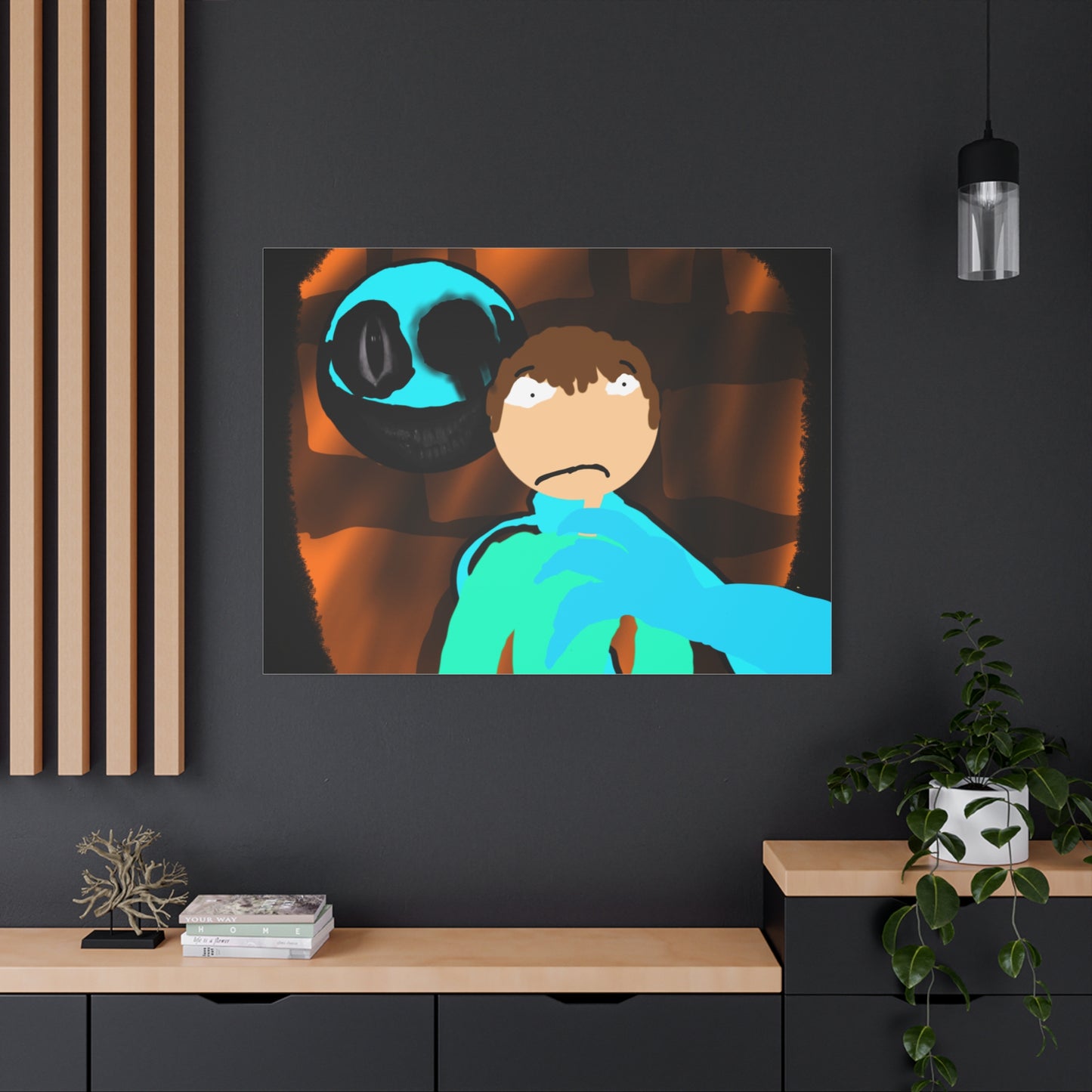 Glimbo kills Mark the Hunter - Canvas Wall Art, Scary Art, Home Decor, Horror Artwork, Unique Gift Idea, Spooky Design