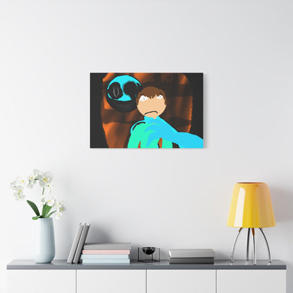 Glimbo kills Mark the Hunter - Canvas Wall Art, Scary Art, Home Decor, Horror Artwork, Unique Gift Idea, Spooky Design