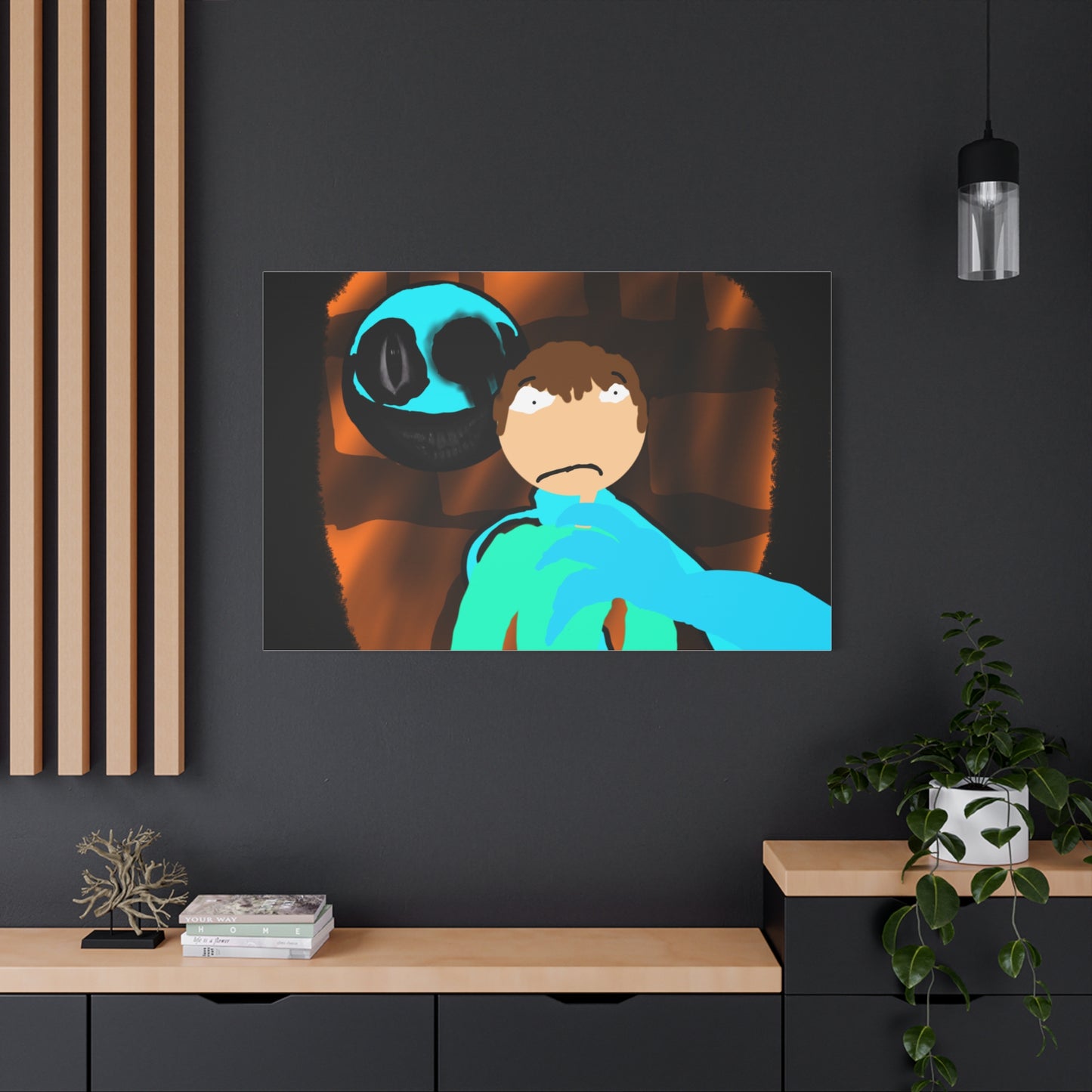 Glimbo kills Mark the Hunter - Canvas Wall Art, Scary Art, Home Decor, Horror Artwork, Unique Gift Idea, Spooky Design