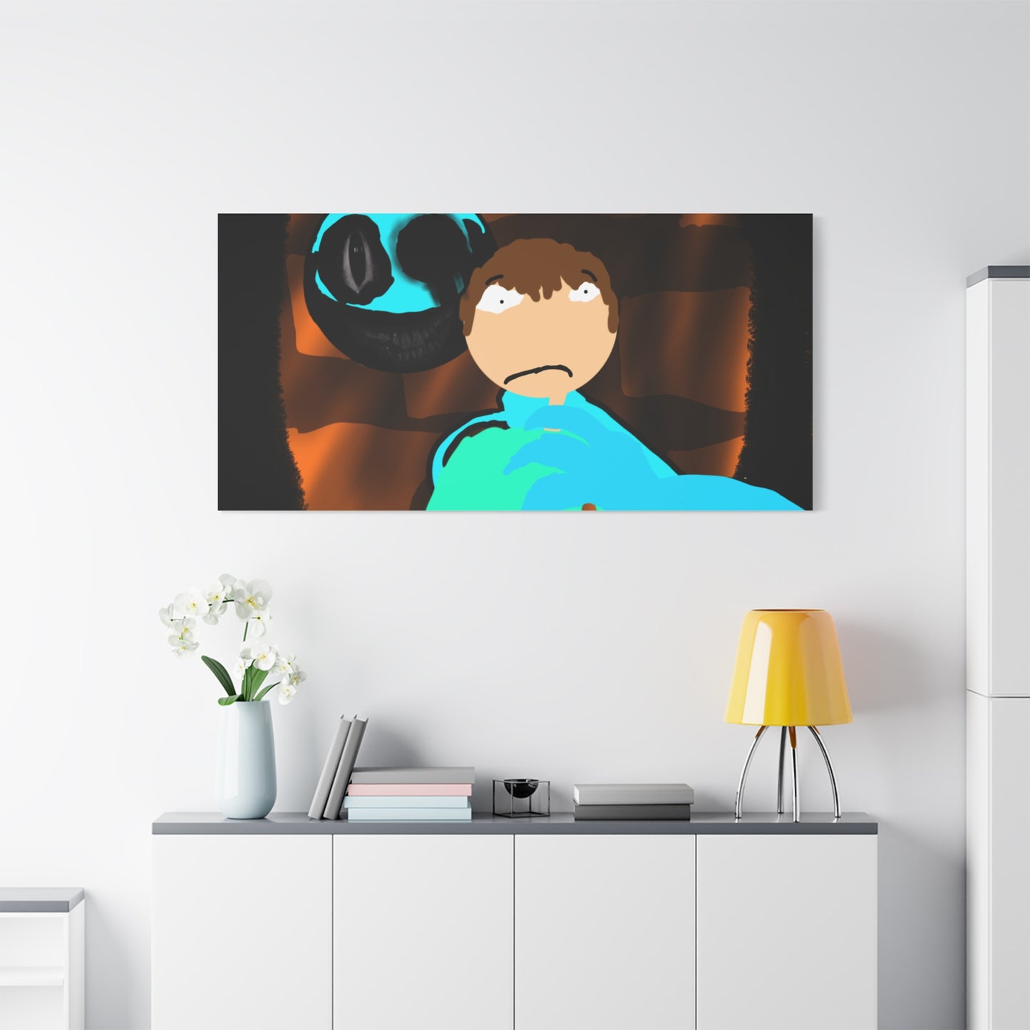 Glimbo kills Mark the Hunter - Canvas Wall Art, Scary Art, Home Decor, Horror Artwork, Unique Gift Idea, Spooky Design